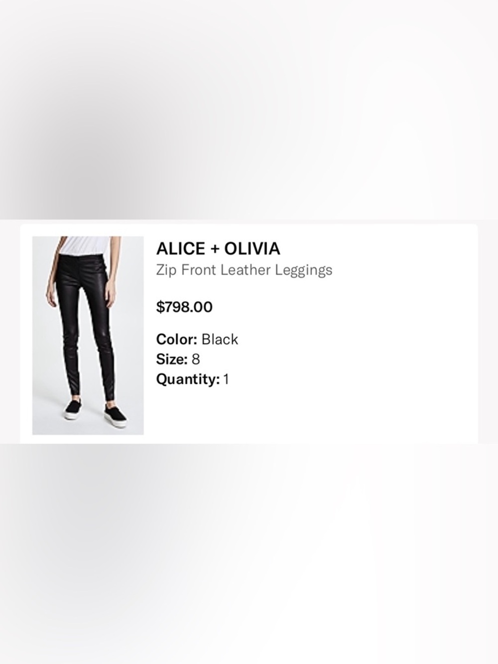 Alice + Olivia Black Leather pants
